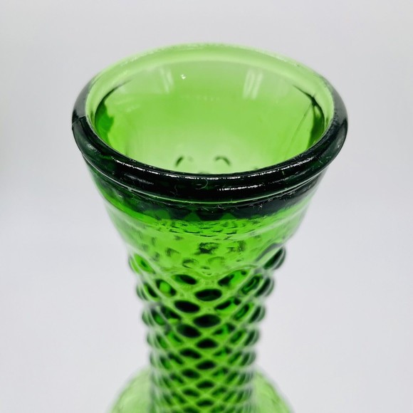 Vintage Randall Emerald Green Vase Quilted Diamond Pattern 9” - Picture 3 of 6